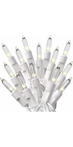 Clear White Christmas Tree Lights with White Wire
