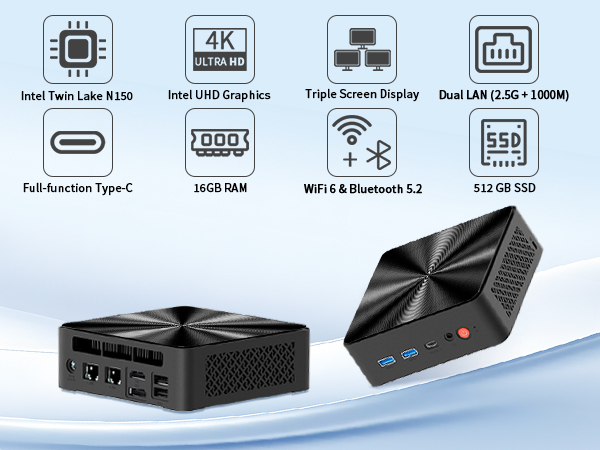 Amazon.com: QAZIPO Mini PC, 13th Twin Lake N150 (Beat N100