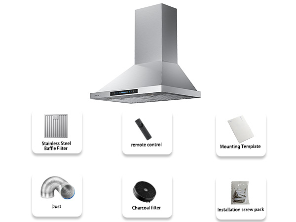 Amazon.com: IKTCH 30 inch Wall Mount Range Hood, 390 CFM Low