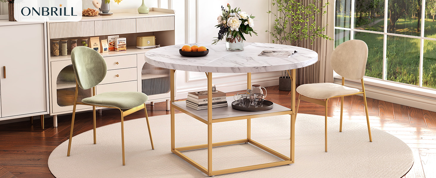 ONBRILL 47.24 Inch Round Dining Table for 46 People