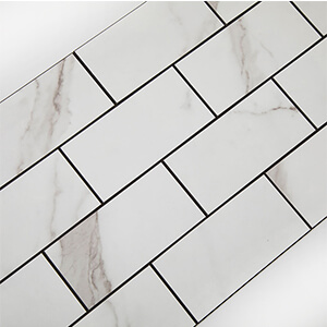 Soulscrafts Peel and Stick Tile Kitchen Backsplash PVC White Marble Design Subway Brick Tile