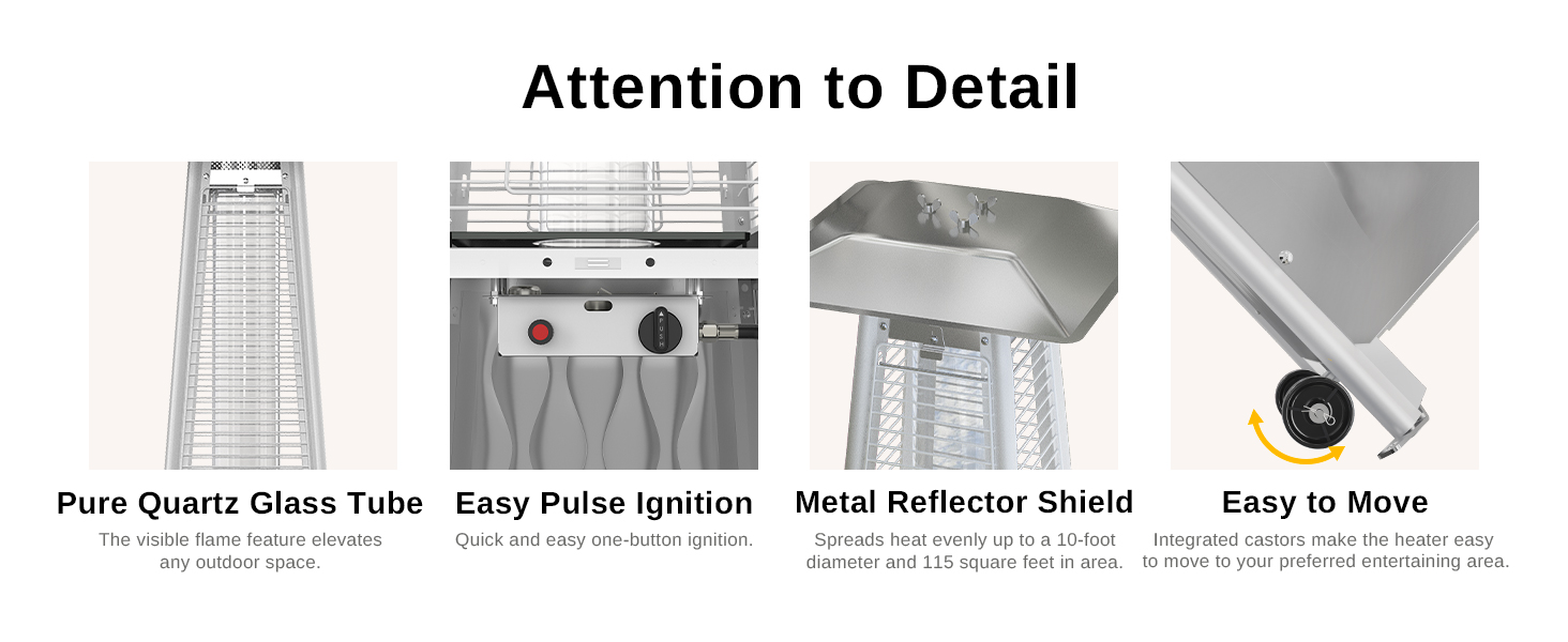 EAST OAK Pyramid Patio Heater, 48,000 BTU Outdoor Patio