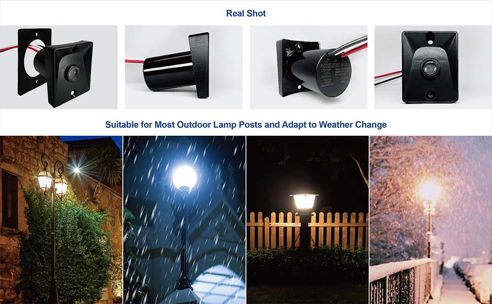 ZILLSEA Photocell Light Sensor for Outdoor Lighting, Dusk to Dawn