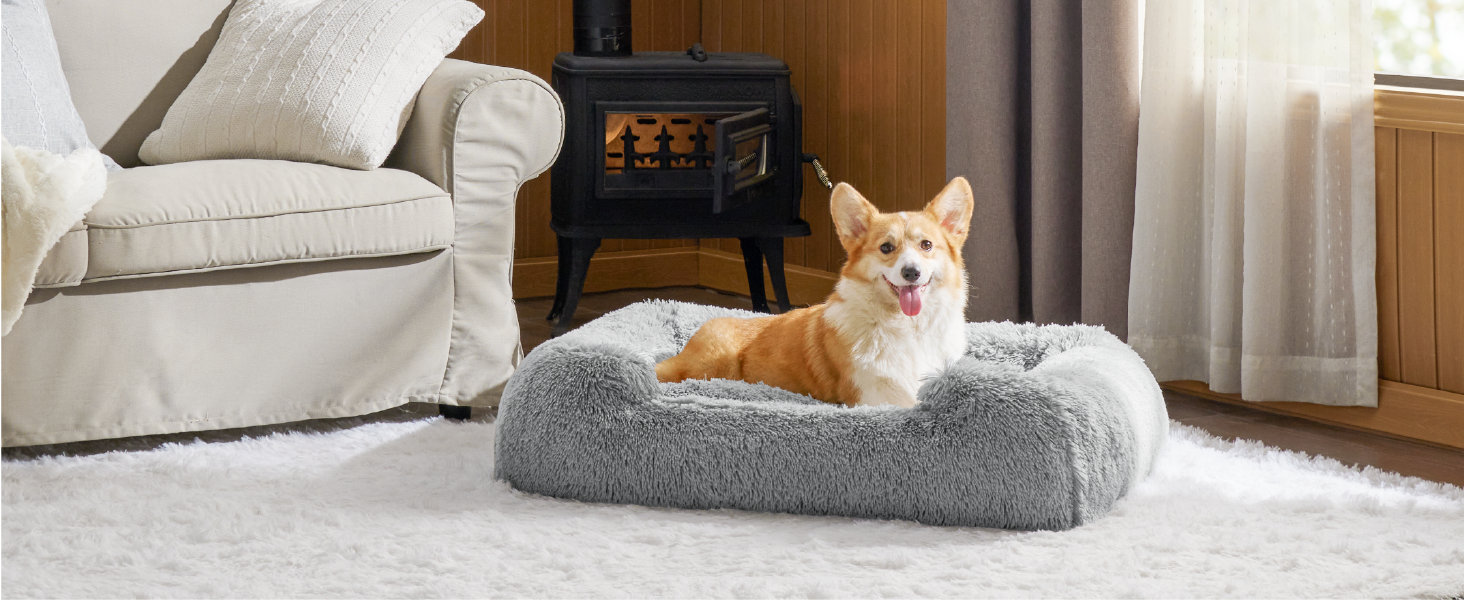 Bedsure Dog Bed for Large Medium Dogs, Rectangle