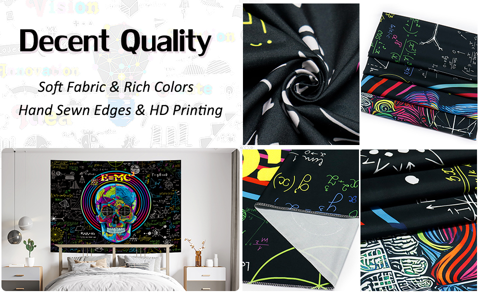 Lahasbja Trippy Skull Tapestry Math Formula Tapestry