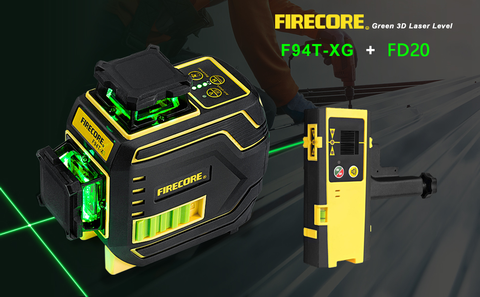 Firecore FD20 Laser Detector for Laser Level, Digital Laser Receiver