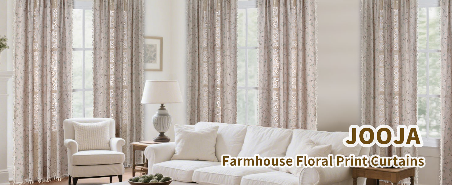 floral linen curtains