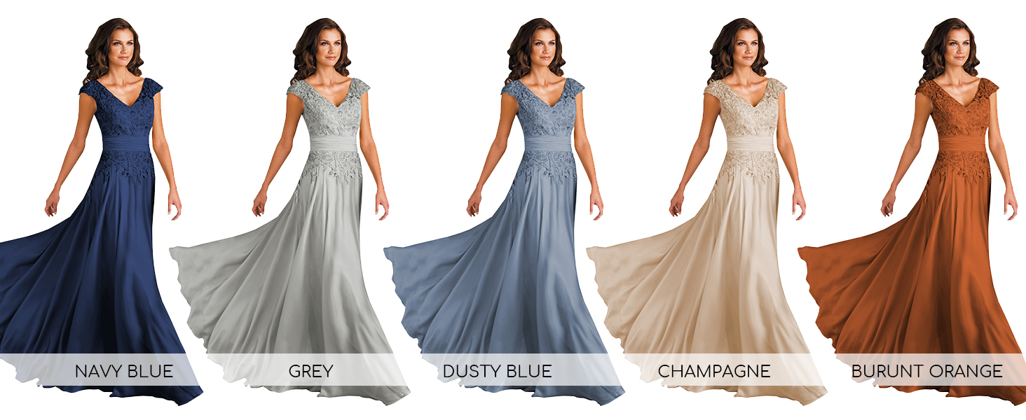 Vestidos de fiesta con cuello en V para mujer, apliques de encaje, vestido de madre de la novia para boda con bolsillos