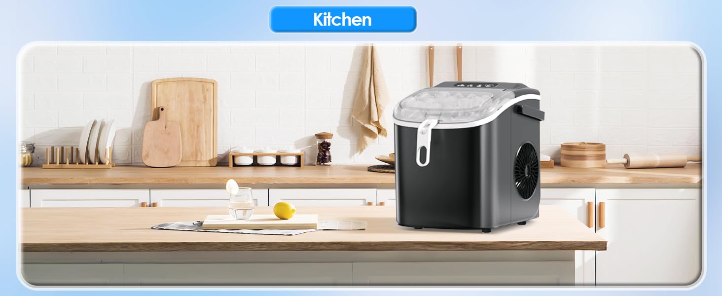 ZAFRO Ice Maker Countertop, Portable Ice Machine with Carry