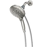 Moen Engage Spot Resist Brushed Nickel Magnetix Six-Function 5.5-Inch Handheld Showerhead with Ma...