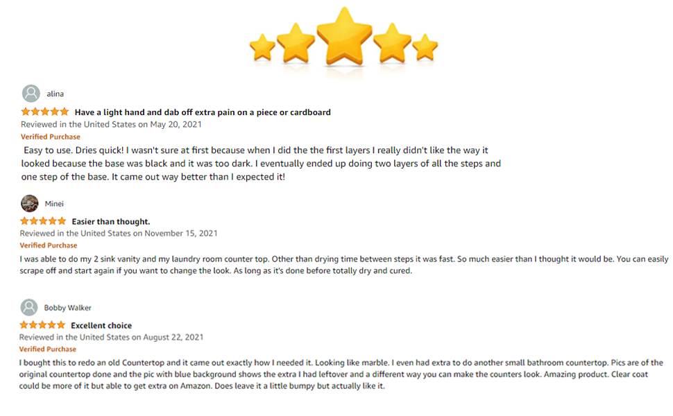 GLAINTE Granite Countertop Paint Kit White Diamond Counter Top