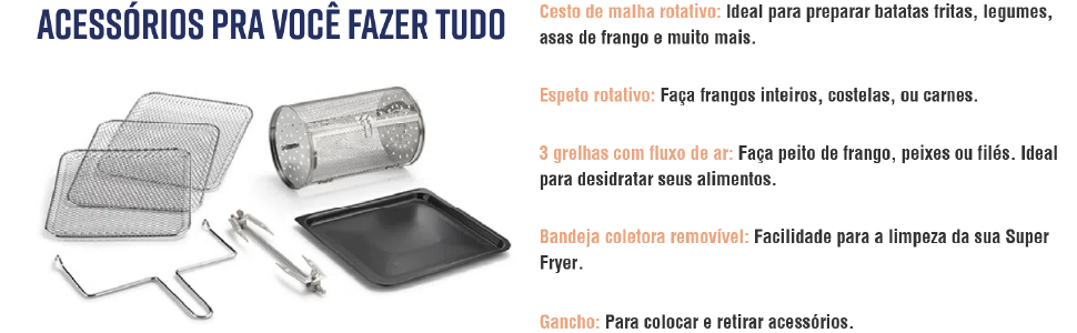 Fritadeira Super Fryer 10L Oster 3 em 1-127V 