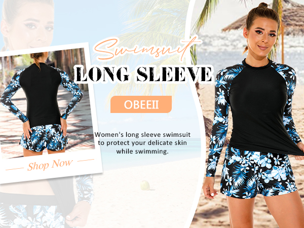 ビキニ Rest & Recreation LONG SLEEVE BIKINI SET 4BFK608 OBEEII Long Sleeve Swimsuits for Women, Two Piece Rash Ruard