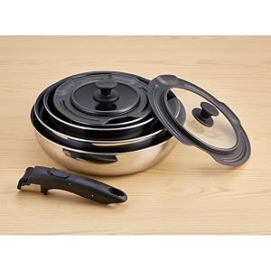 コンパクト収納　THERMOS デュラブルコート 8点セット　IH ガス火OK Amazon.co.jp: サーモス デュラブルシリーズ 取っ手のとれる