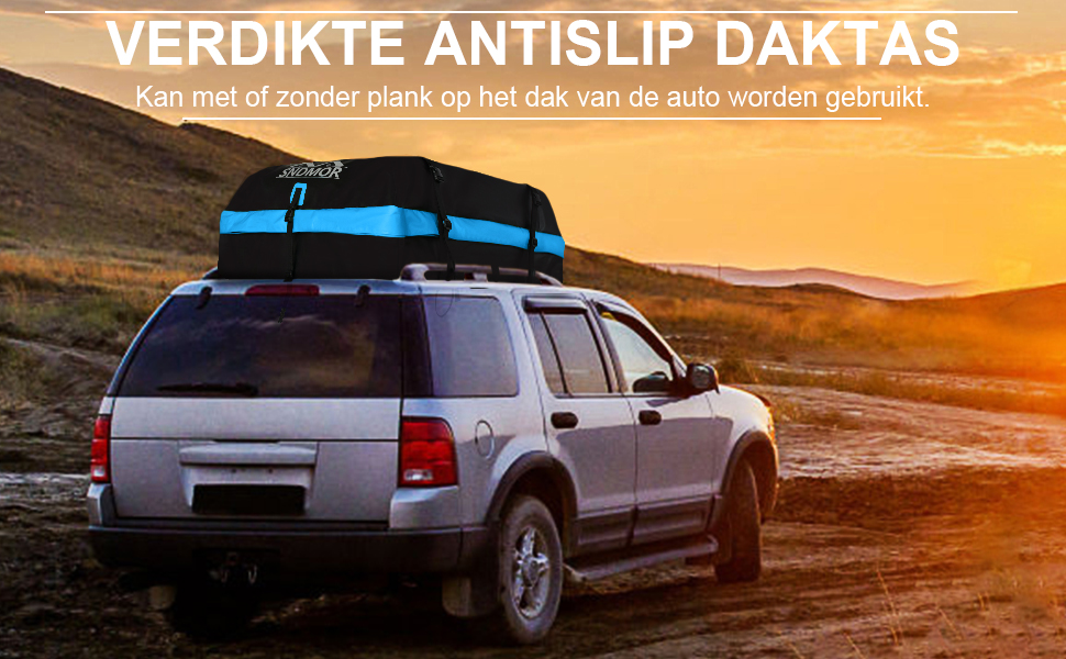 SNDMOR Daktas, 425L/15 Kubieke Voet Waterbestendige Dakkoffer voor Alle Voertuigen Met/Zonder