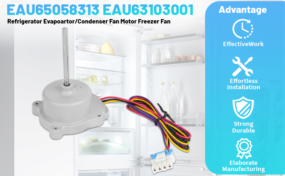 EAU65058313 EAU63103001 Refrigerator Evapoartor/Condenser Fan Motor