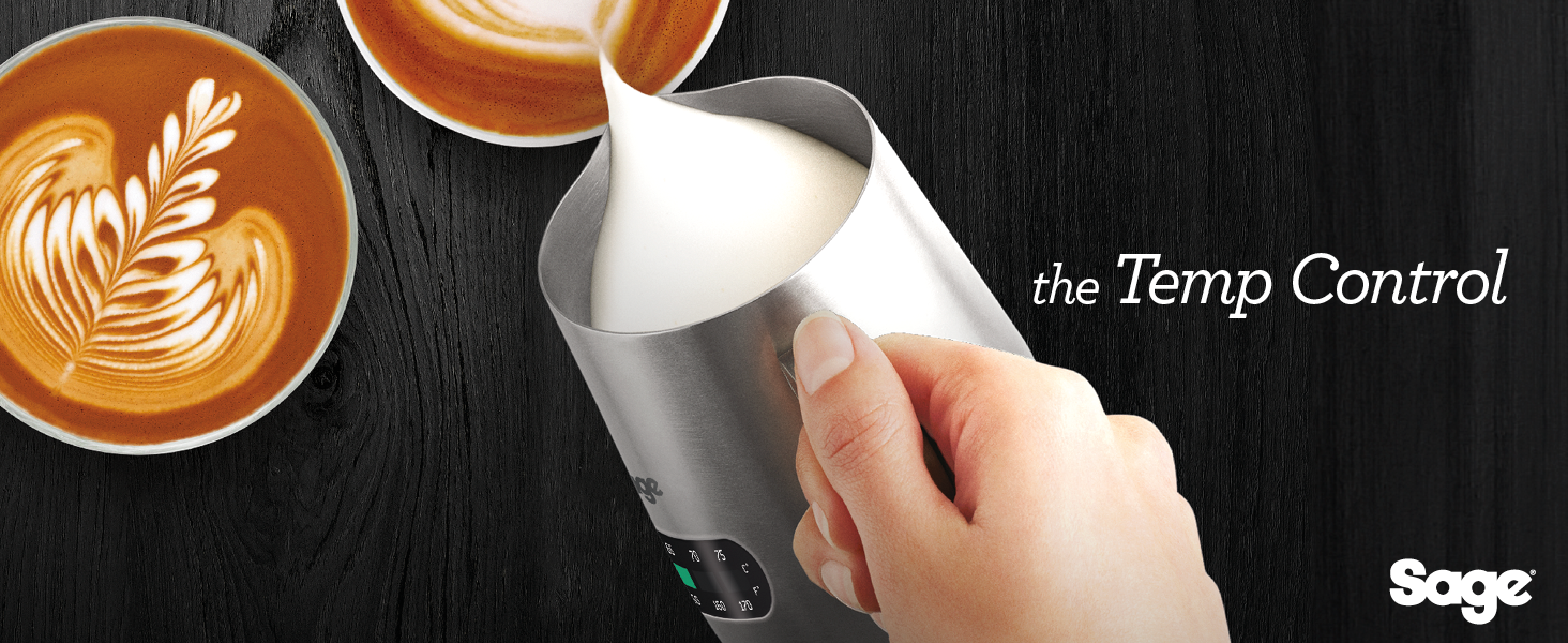 The Sage Temp Control Milk Jug, Brushed Stainless Steel, BES003UK