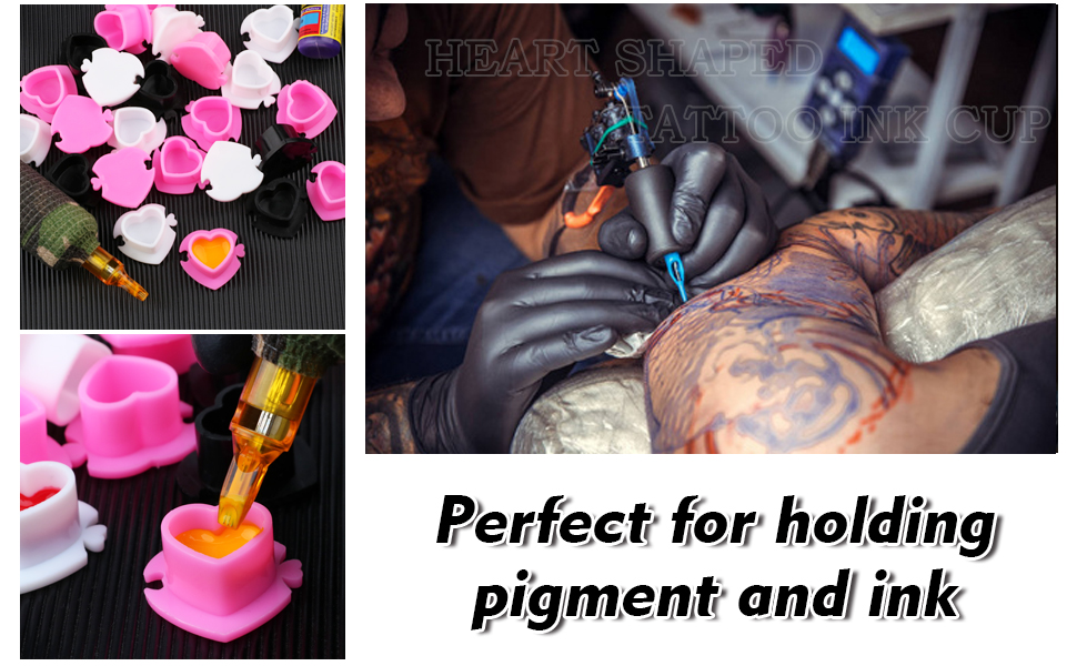 Disposable Tattoo Ink Cups Heart Shaped