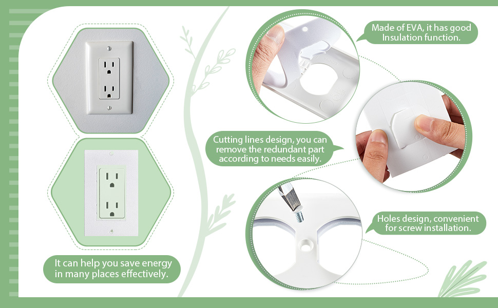 30 Pack Wall Plate Insulation Gasket Wall Gasket Replacement Outlet