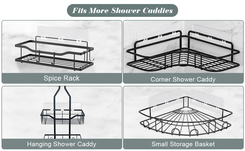 12 Pack Shower Caddy Adhesive Replacement Hook Corner