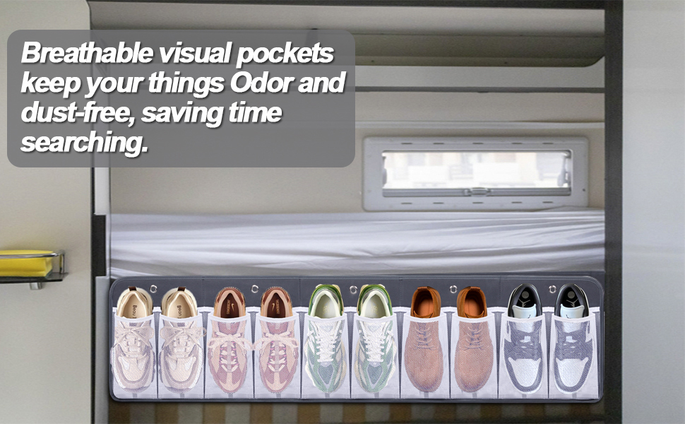 2 Pcs RV Shoe Storage for Bedside Handing Shoe Organizer