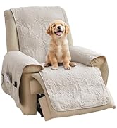 Pamhaven Beige Quilted Recliner Covers, Water-Repellent Recliner Slipcovers, Lazy Boy Chair Cover...