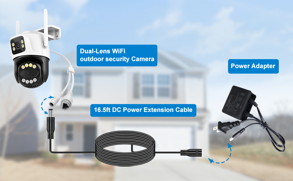 dual lens outdoor security Camera