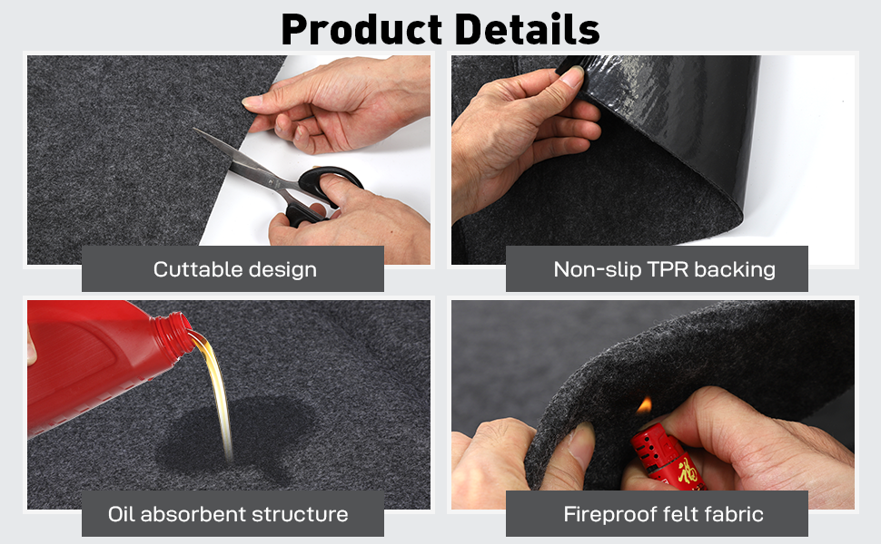 yeesport Oil Spill Mat, 7.4×8.4Ft Absorbent Oil Pad with