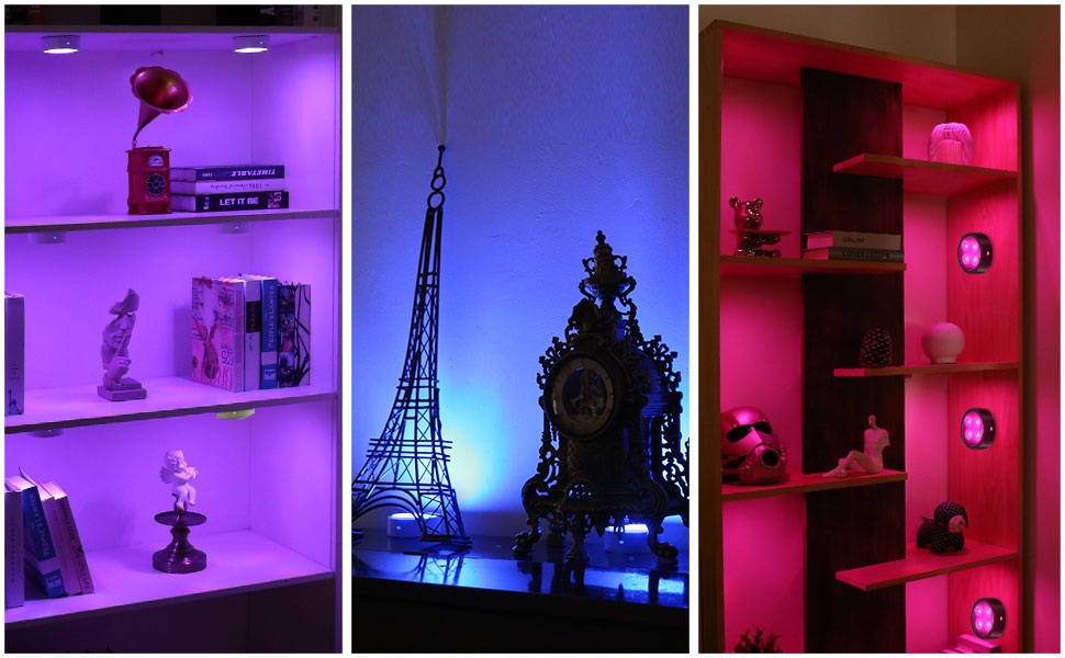 Onumii Puck Lights Battery Operated with Remote Control Tap Stick on