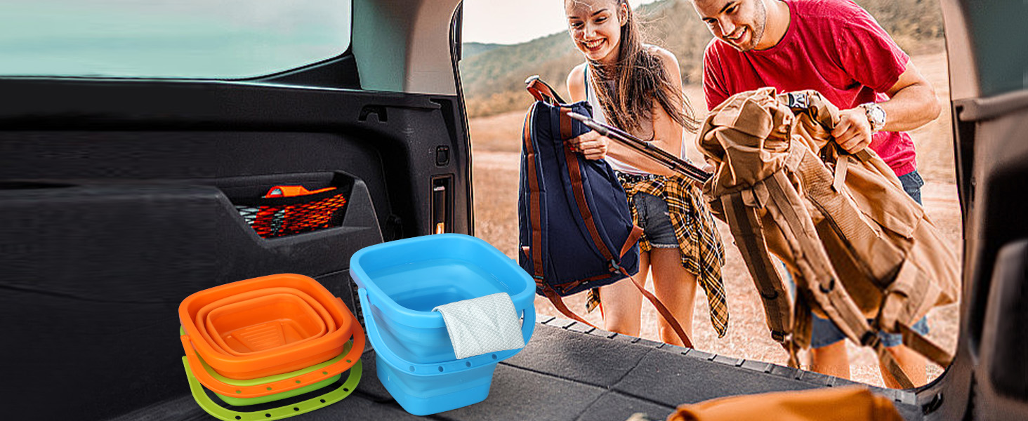 Jumbo Beach Sand Bucket Toy for Kids, 3L Collapsible Sandbox Pail, Easter Buckets, 3 Pack Tool