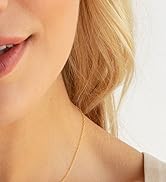 TLY Gold Necklace for Women Non Tarnish 14k Gold Plated Dainty Pendant Necklace Oval Gemstone Cry...