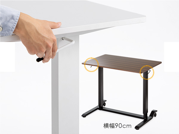 Amazon | サンワダイレクト 昇降式デスク ガス圧 幅90×奥行60cm