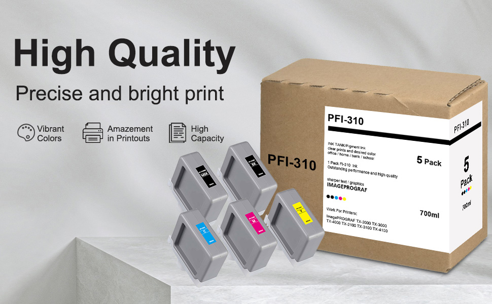 Canon PFI-310BK/MBK/M/Y/C インクカートリッジセット Amazon.com: PFI-310 Ink Tank (MBK/BK/C/M/Y, 330ml