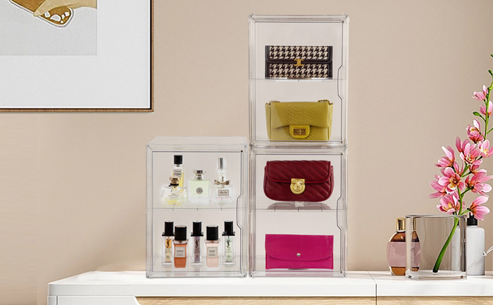 BOHOIDEE 2pcs Clear Handbag Display Case for Closet 2