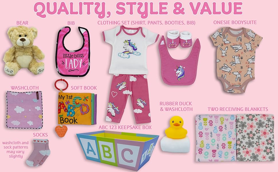 Nikki’s Gift Baskets Sweet New Baby Girl Gift Basket, Baby