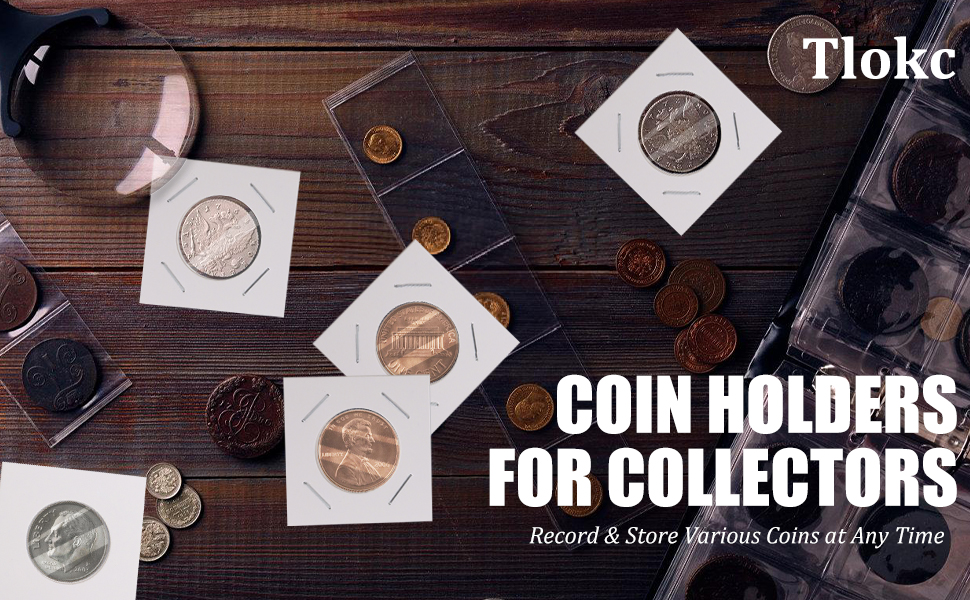 Coin Holder Flips for Collectors 2x2 Cardboard Coin
