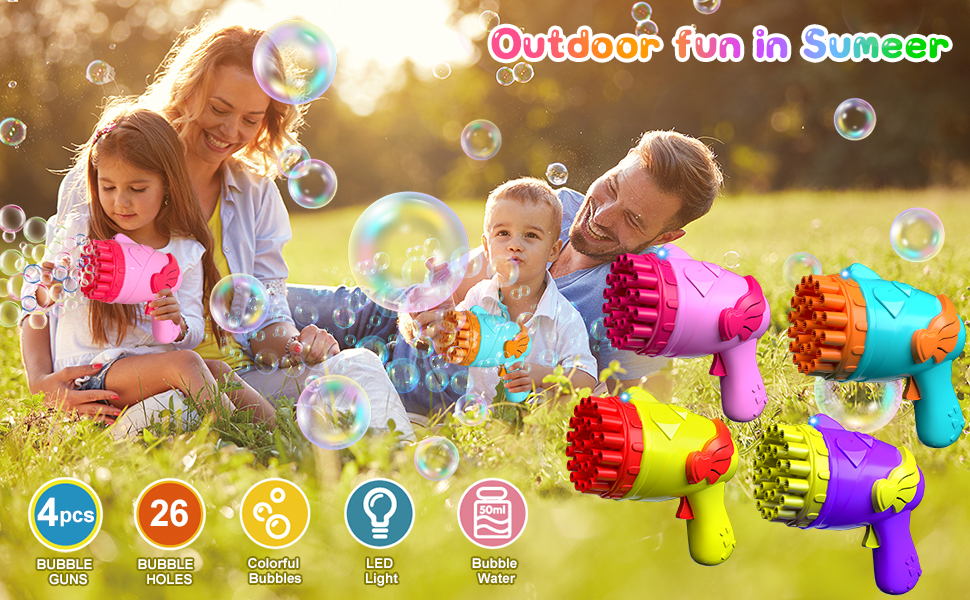 Bubble Machine Gun for Kids age 3 4 5 6 7 8 year old