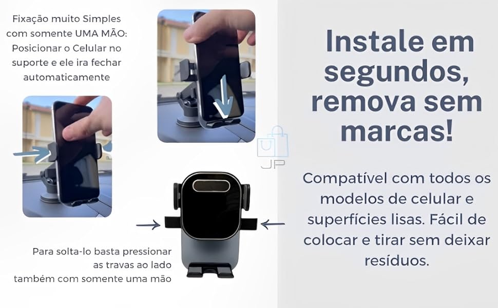 suporte de celular carro com ventosa painel e parabrisa rotação 360 ajustestavel fácil estalação