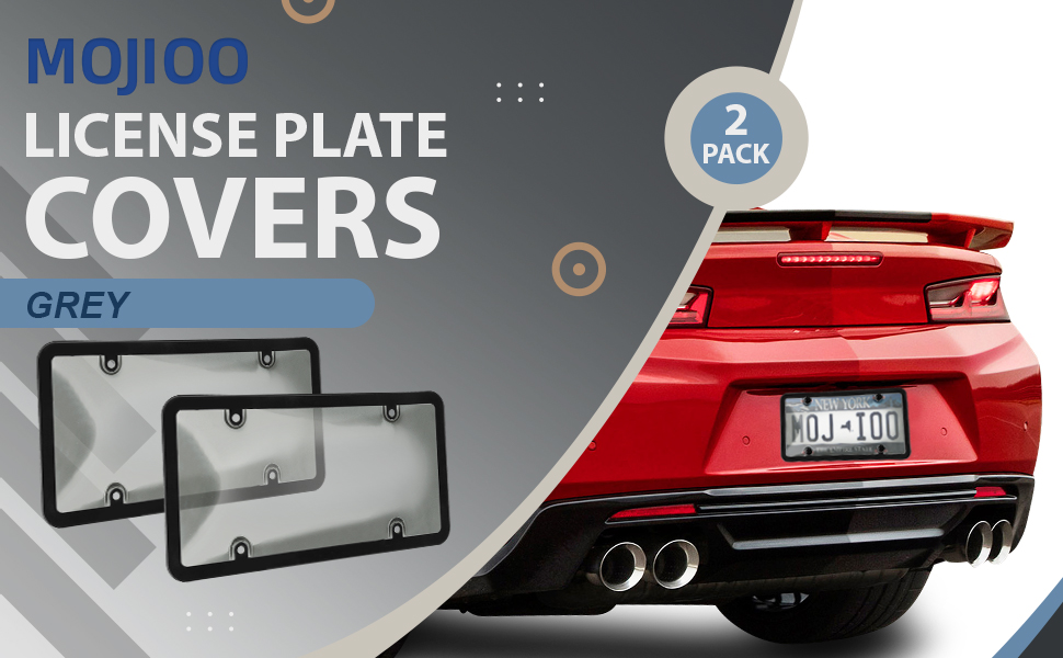 2 Pack Smoked Car License Plate Covers Frame Shield Combo Unbreakable