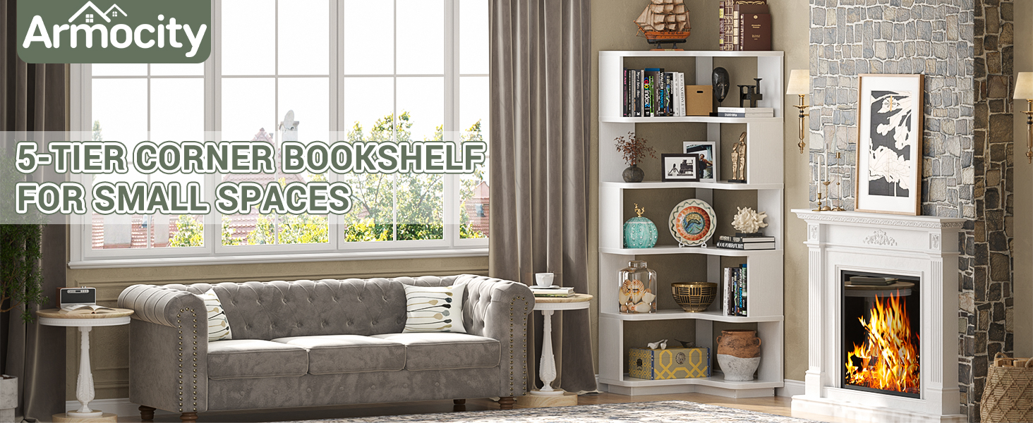 Corner Book Shelf White Bookshelf Bookcase Bookcases and BookShelves Book Shelf