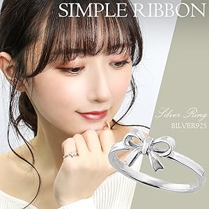 Amazon | 新宿銀の蔵 シンプル リボン シルバー925 リング 7号