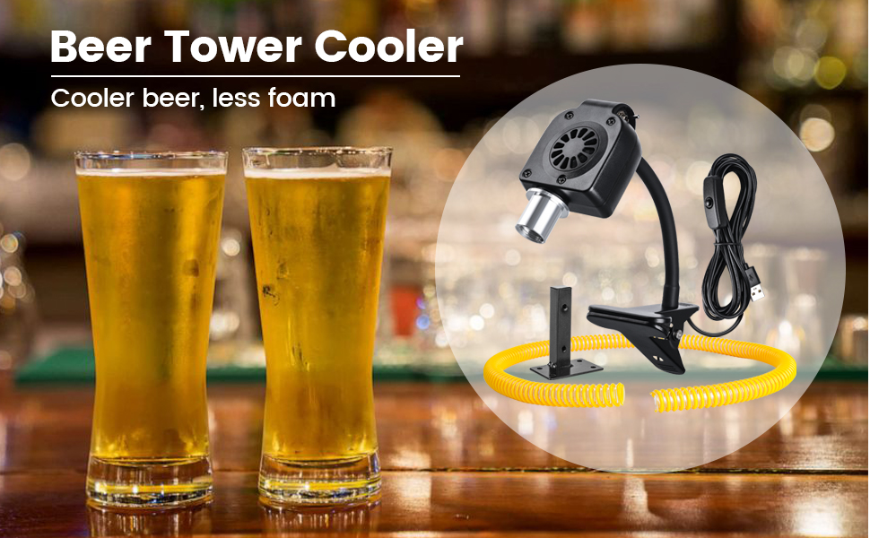 briidea Beer Tower Cooler, Kegerator Tower Cooler with 1/2