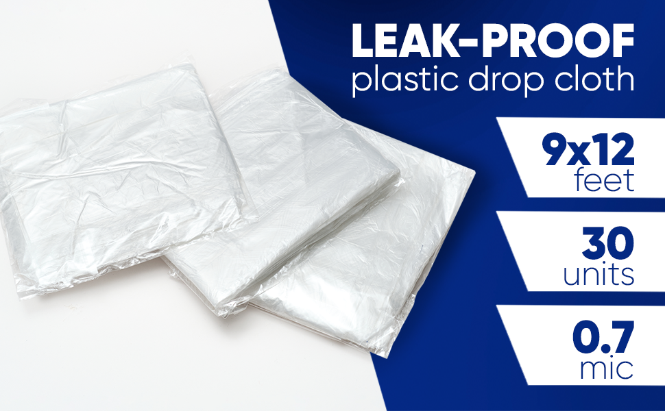 DeiHome Plastic Paint Drop Cloth 9x12 feet 30Pack
