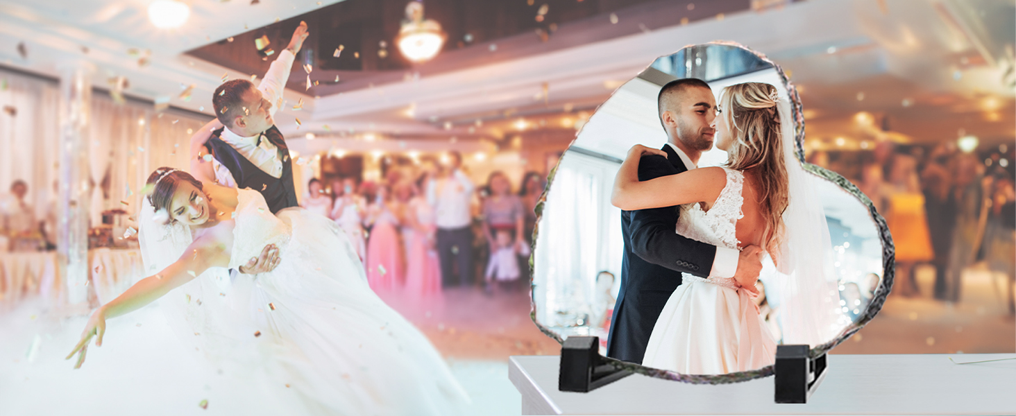 LOUISMIAA Personalized Picture Frame Custom Photo Stone