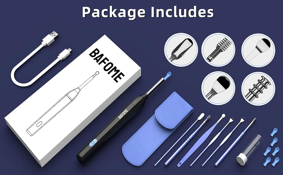 BAFOME Ear Wax Removal Tool Kit, Earwax Removal Kit Ear Cleaning Tool with 6 Ear Set