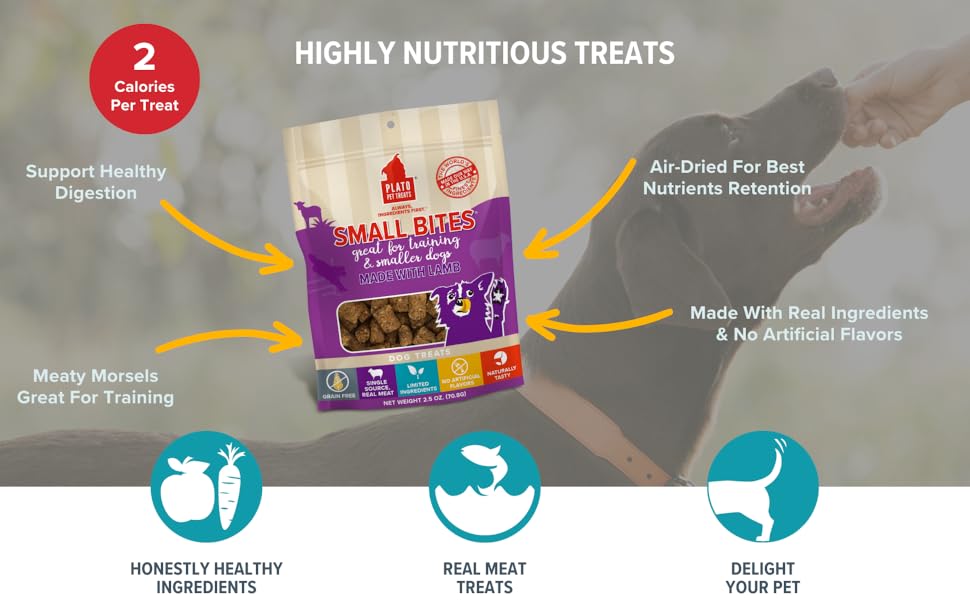 Plato Pet Treats Small Bites meaty morsels treats that support healthy digestion