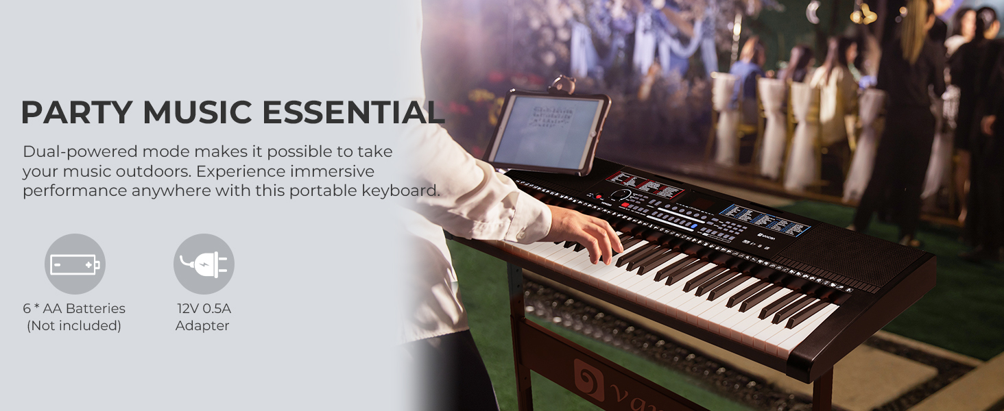Vangoa 61 Key Keyboard Piano, FullSize Keys Electronic