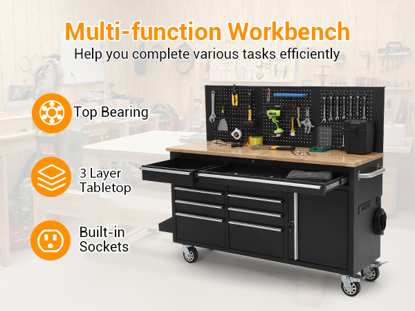 Amazon.com: 61inch Rolling Tool Chest, Garage Workbench