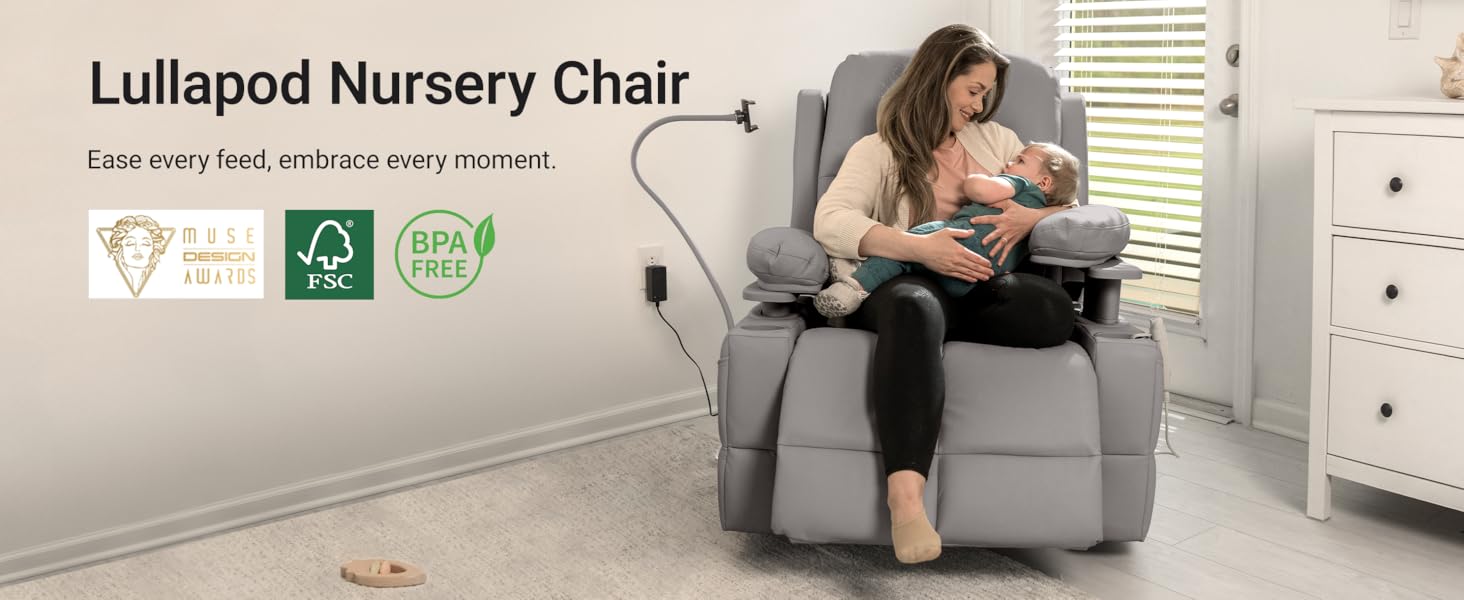 Rocking Chair Nursery with Adjustable Armrests