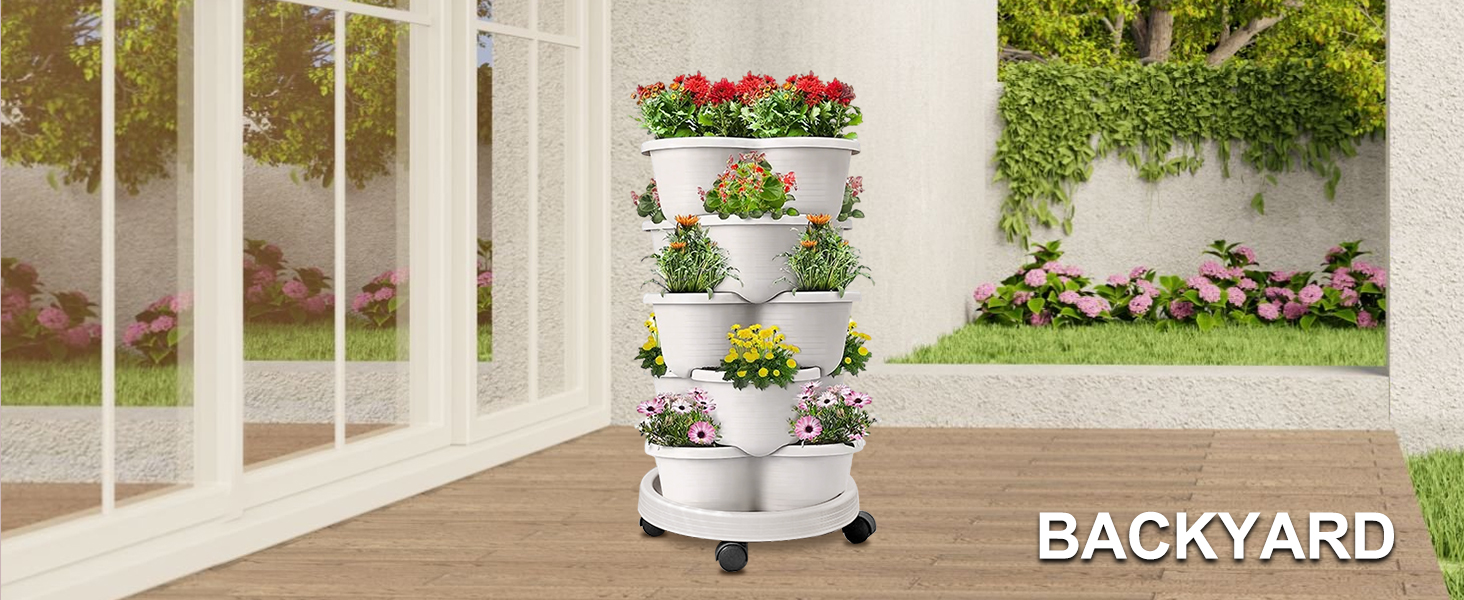 5 Tier Vertical Garden Strawberry Stackable Planters